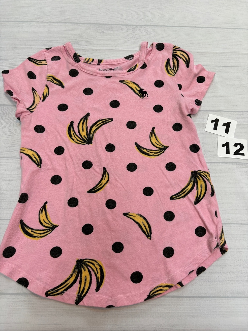 abercrombie kids Pink Banana & Black Polka Dot Short Sleeve Tee